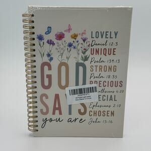 God Says You Are Floral Christian Inspire Spiral Notebook Journal 5.5x8.3 NEW‎